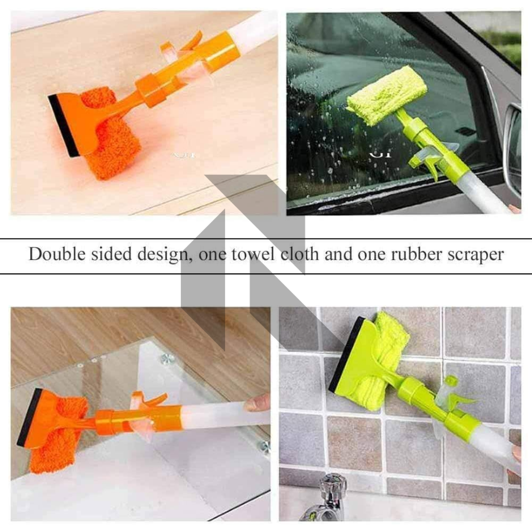 Spray Window Cleaning Tool with Built-in Water Sprayer & Microfiber Squeegee