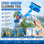 Spray Window Cleaning Tool with Built-in Water Sprayer & Microfiber Squeegee
