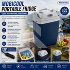Mobicool 10L Portable Car Fridge 12V Electric Cooler Box for Car Travel, Camping & Road Trips