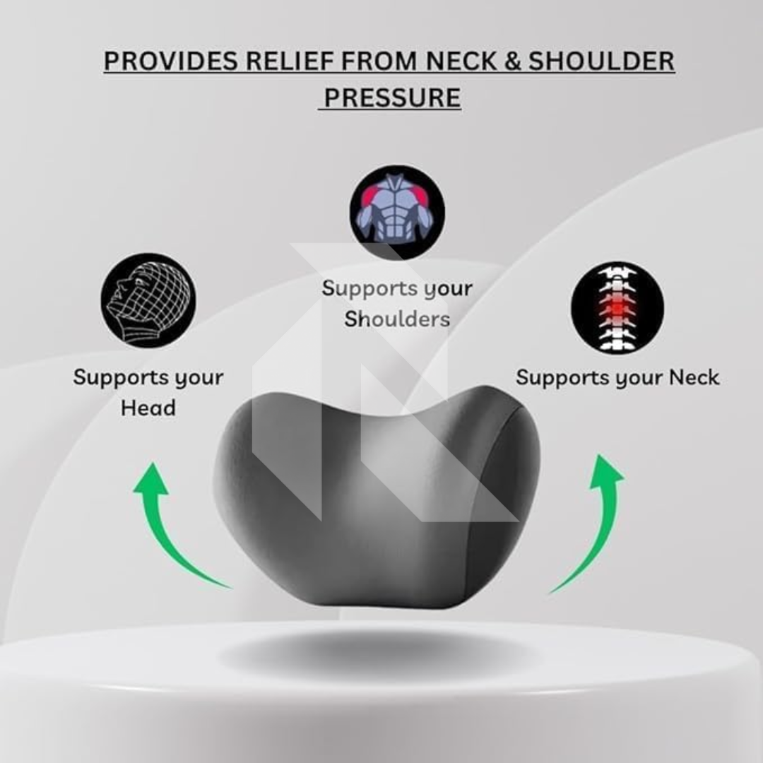 Car Neck Pillow Neck Supporter Adjustable Strap Memory Foam Pillow