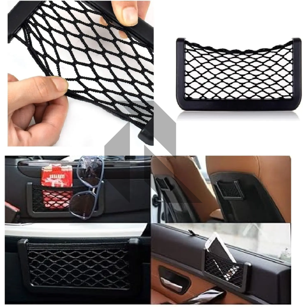 Universal Side Net Pocket Organizer for Car – Elastic Storage Mesh