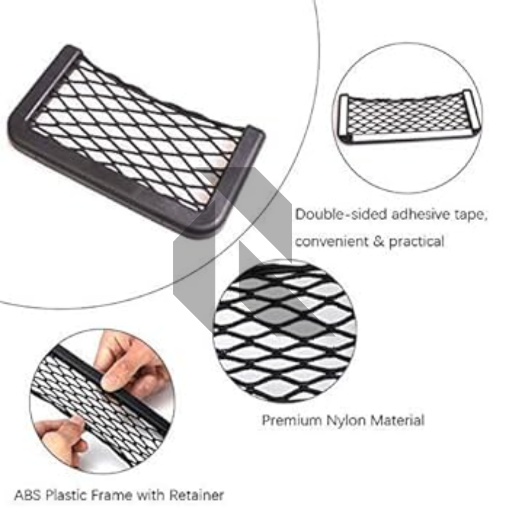 Universal Side Net Pocket Organizer for Car – Elastic Storage Mesh