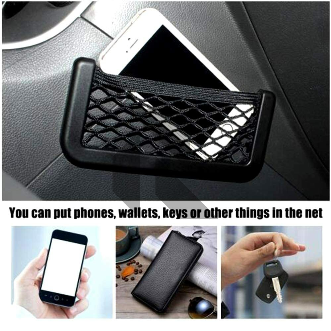 Universal Side Net Pocket Organizer for Car – Elastic Storage Mesh