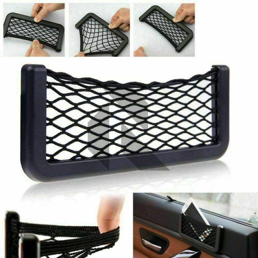 Universal Side Net Pocket Organizer for Car – Elastic Storage Mesh
