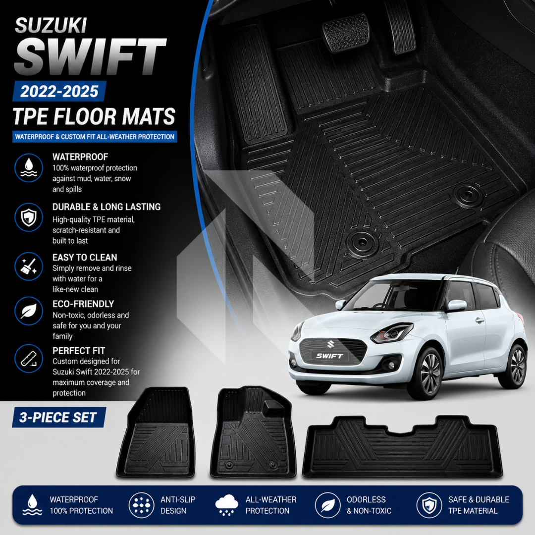 Suzuki Swift 2022-2025 TPE Floor Mats – Waterproof & Custom Fit All-Weather Car Mats Main image
