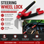 Universal Steering Wheel Lock with 2 Keys – Heavy Duty Anti-Theft Car Security Lock - V8X
