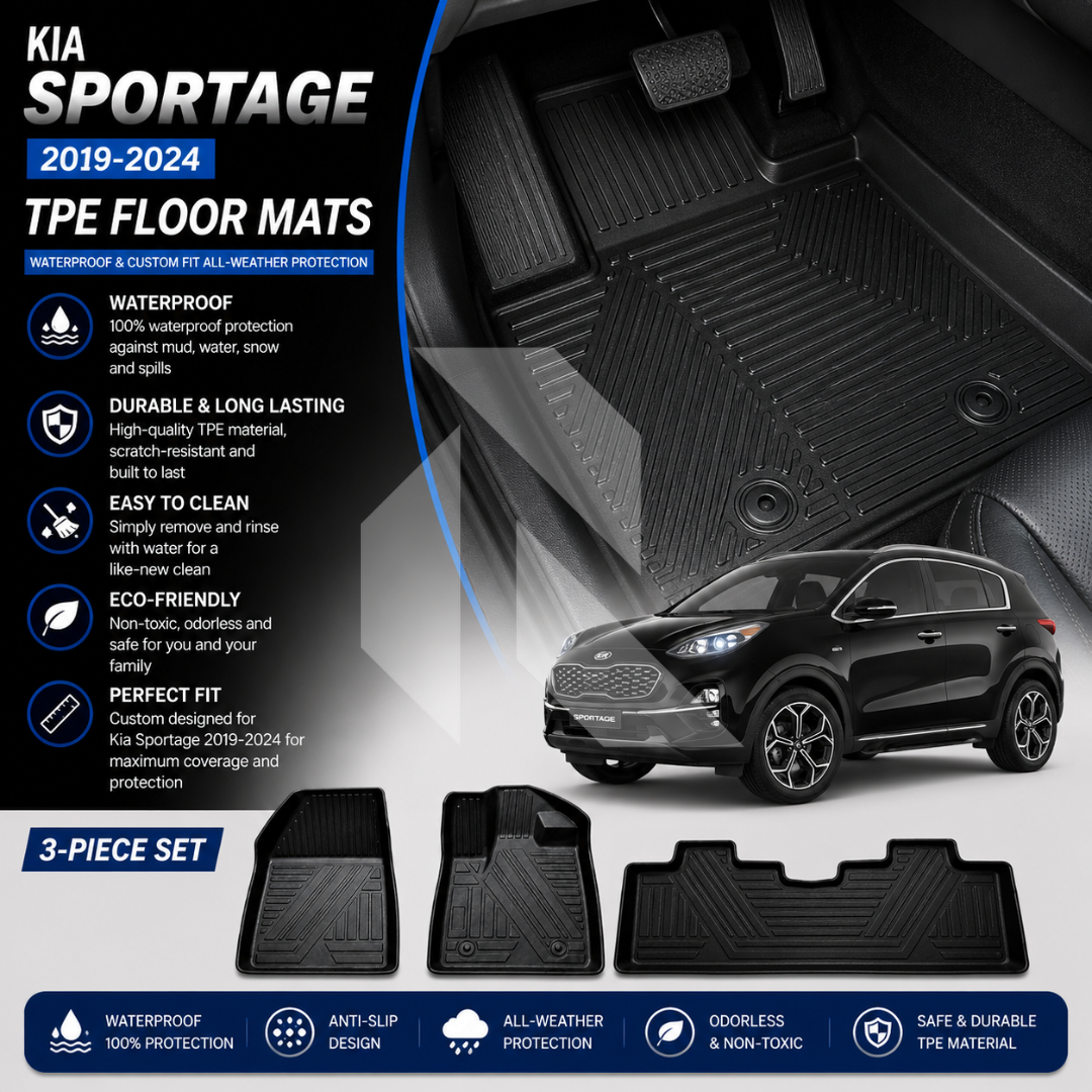 Kia Sportage 2019-2024 TPE Floor Mats – Waterproof & Custom Fit All-Weather Car Mats Main image