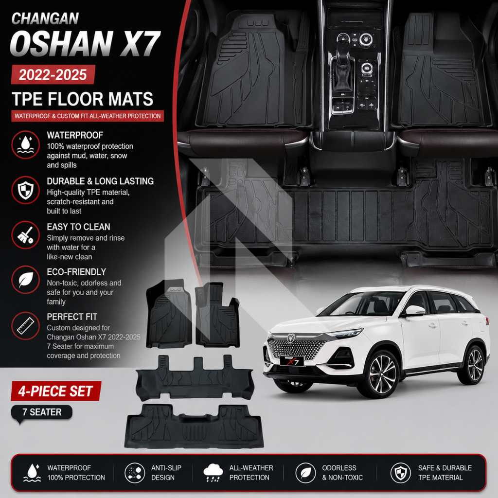 Changan Oshan X7 2022-2025 TPE Floor Mats – Waterproof & Custom Fit All-Weather Car Mats 4pcs