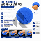 Soft Microfiber Wax Applicator Pad with Finger Pocket – Premium Car Polish & Wax Applicator