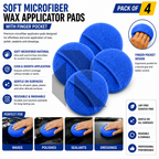 Soft Microfiber Wax Applicator Pad with Finger Pocket – Premium Car Polish & Wax Applicator