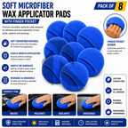 Soft Microfiber Wax Applicator Pad with Finger Pocket – Premium Car Polish & Wax Applicator
