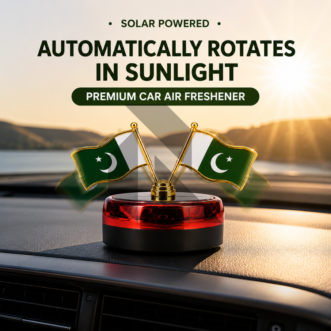 Universal Car Solar Pakistan Flag Rotating Perfume – Solar Powered Dashboard Air Freshener