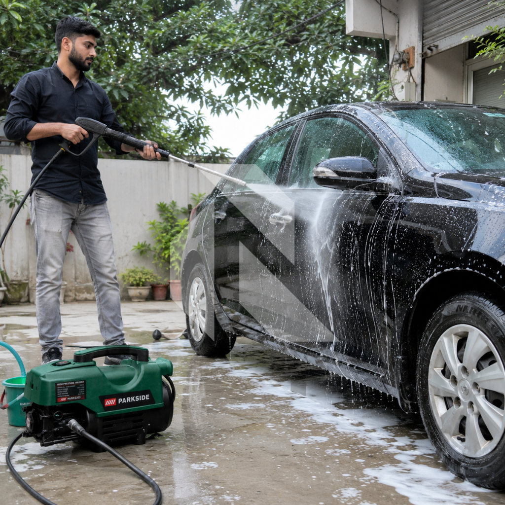 Parkside High Pressure Washer 140 Bar 2400W Induction Motor | 8.8L/min Flow Rate | 8 Meter Hose Pipe | Free Scratch Removal Wax 120ML