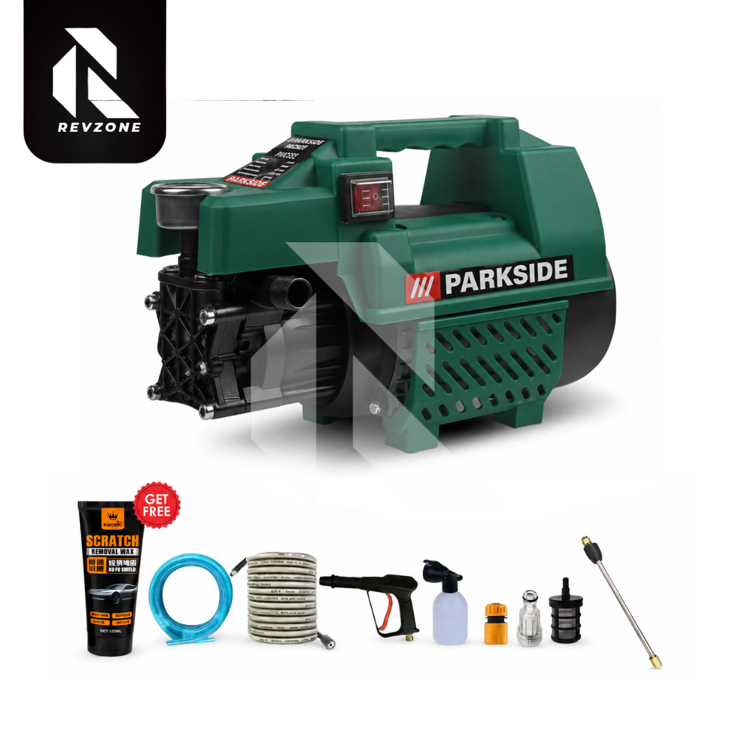 Parkside High Pressure Washer 140 Bar 2400W Induction Motor | 8.8L/min Flow Rate | 8 Meter Hose Pipe | Free Scratch Removal Wax 120ML