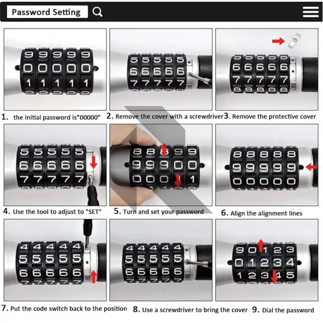 Password Steering Wheel Anti-Theft Lock