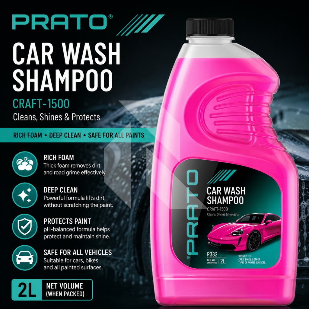 PRATO Car Wash Shampoo 2L – High Foam Car Cleaning Shampoo for Spotless Shine