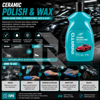 PRATO Ceramic Polish & Wax – 3-in-1 Ceramic Shine, Polish & Paint Protection