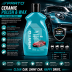 PRATO Ceramic Polish & Wax – 3-in-1 Ceramic Shine, Polish & Paint Protection