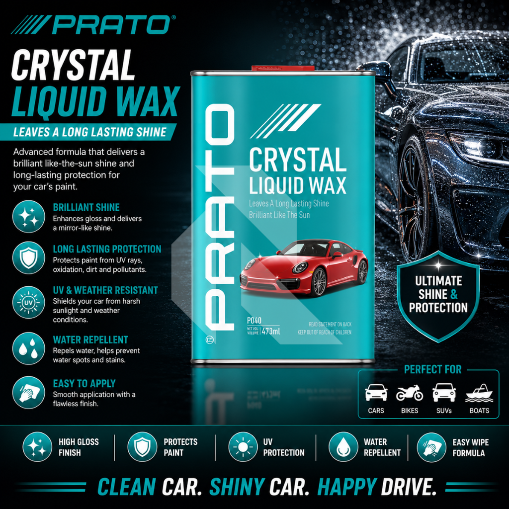 PRATO Crystal Liquid Wax – High Gloss Paint Protection & Long-Lasting Shine Formula