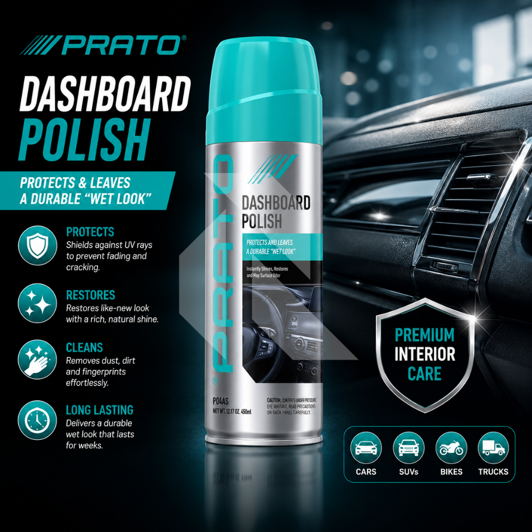 PRATO Dashboard Polish 450ML – Interior Shine & Protection Spray for Dashboard, Plastic & Vinyl