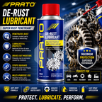 PRATO De-Rust Lubricant 450ML – Multi-Purpose Penetrating Oil, Rust Remover & Lubricant Spray