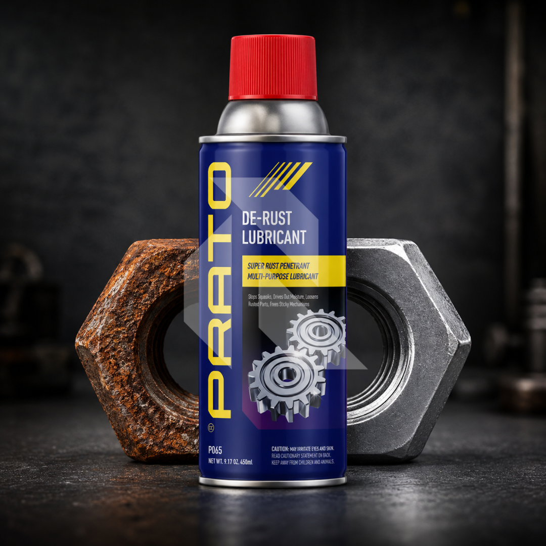 PRATO De-Rust Lubricant 450ML – Multi-Purpose Penetrating Oil, Rust Remover & Lubricant Spray