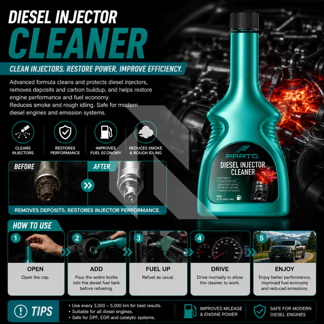PRATO Diesel Injector Cleaner – Fuel System Cleaner for Diesel Engines & Injector Maintenance