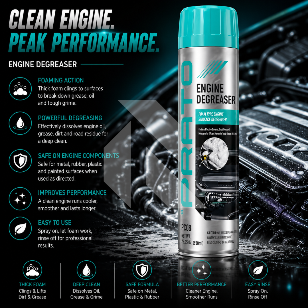 PRATO Engine Degreaser 650ML – Heavy Duty Engine Cleaner for Grease, Oil & Dirt Removal