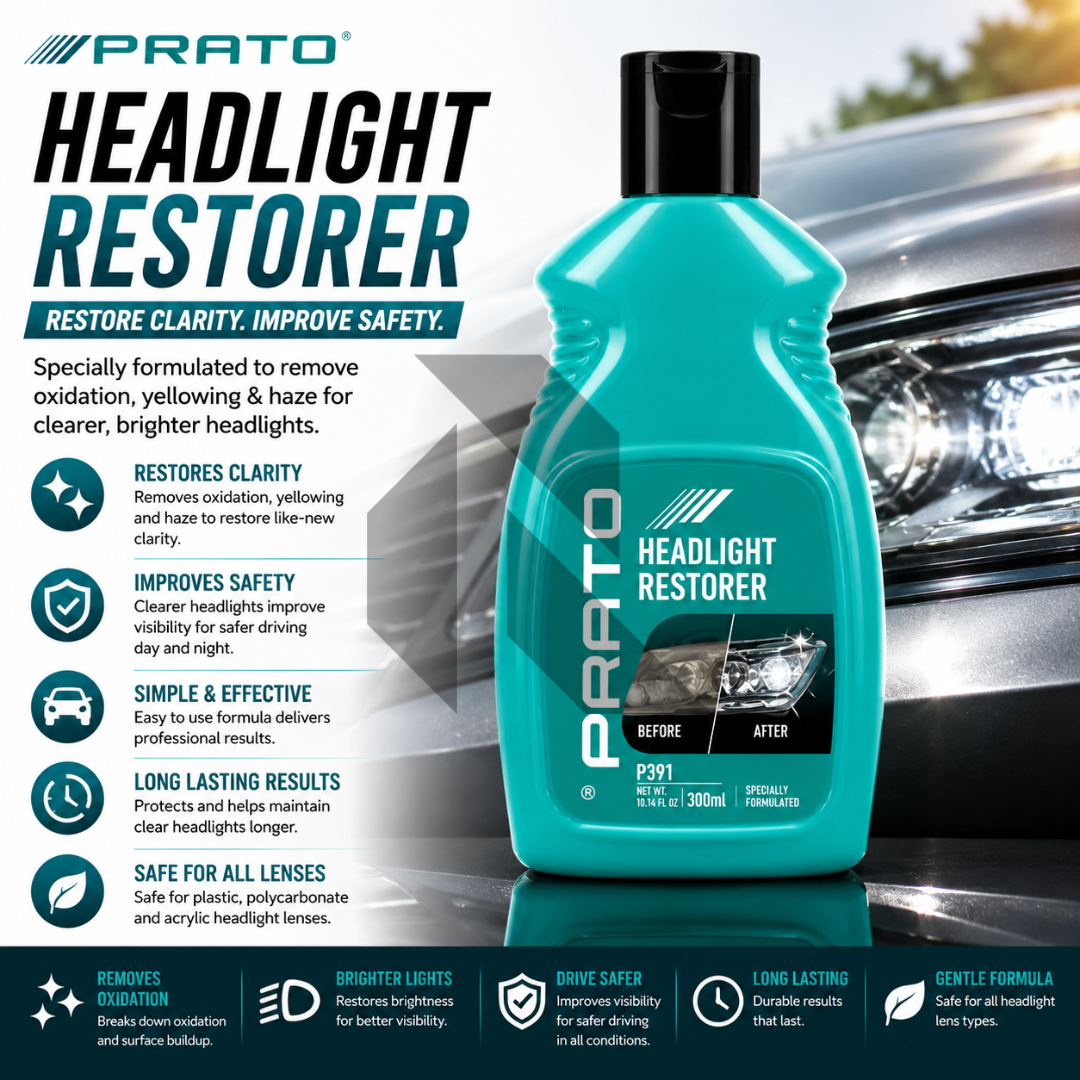 PRATO Headlight Restorer 300ML – Headlight Lens Restoration & Clarity Enhancement Solution