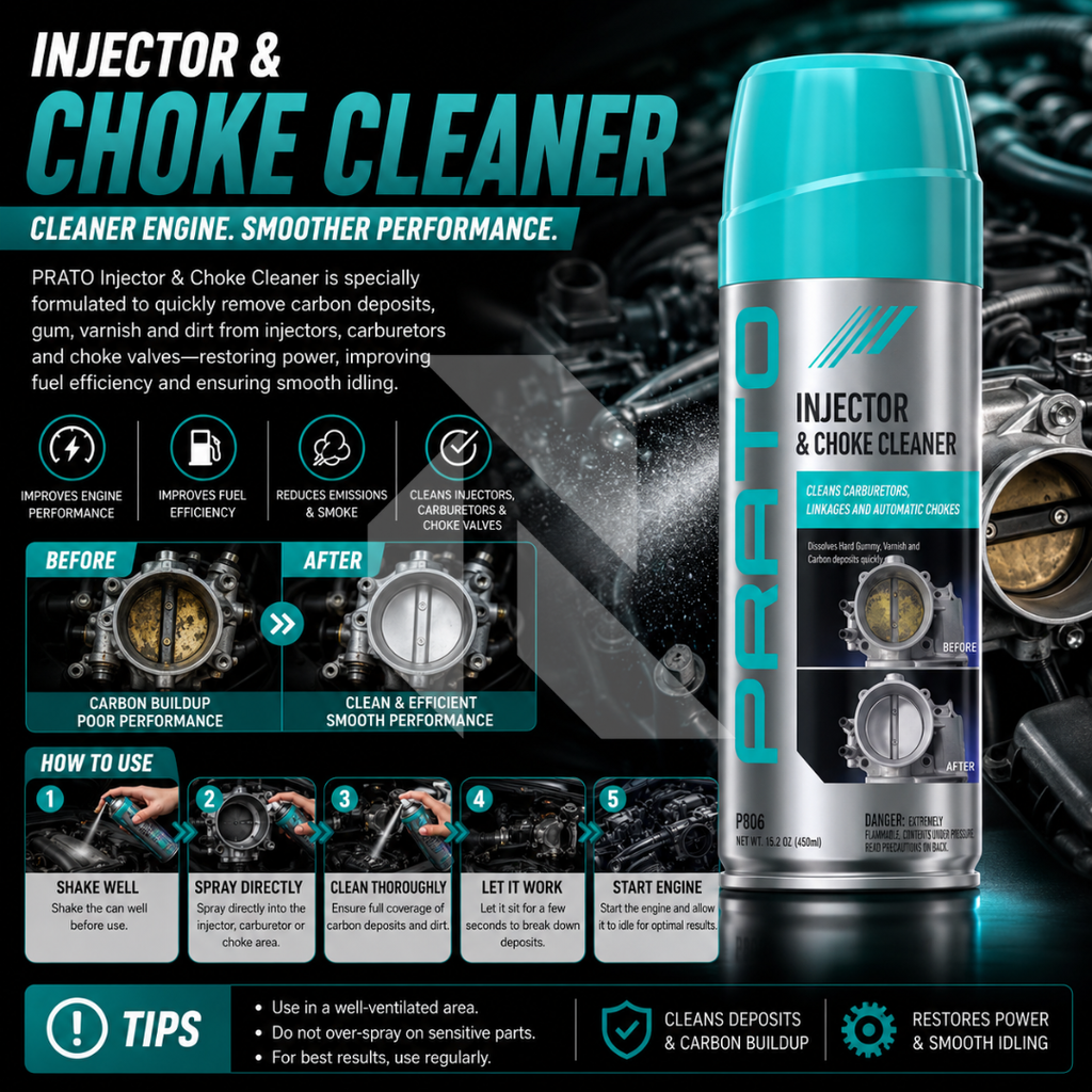 PRATO Injector & Choke Cleaner – Carburetor, Throttle Body Cleaner