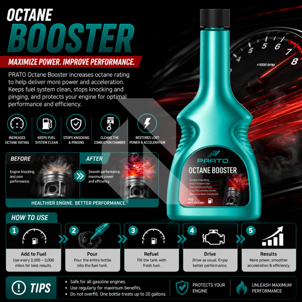 PRATO Octane Booster Fuel Additive – Petrol Engine Performance Enhancer