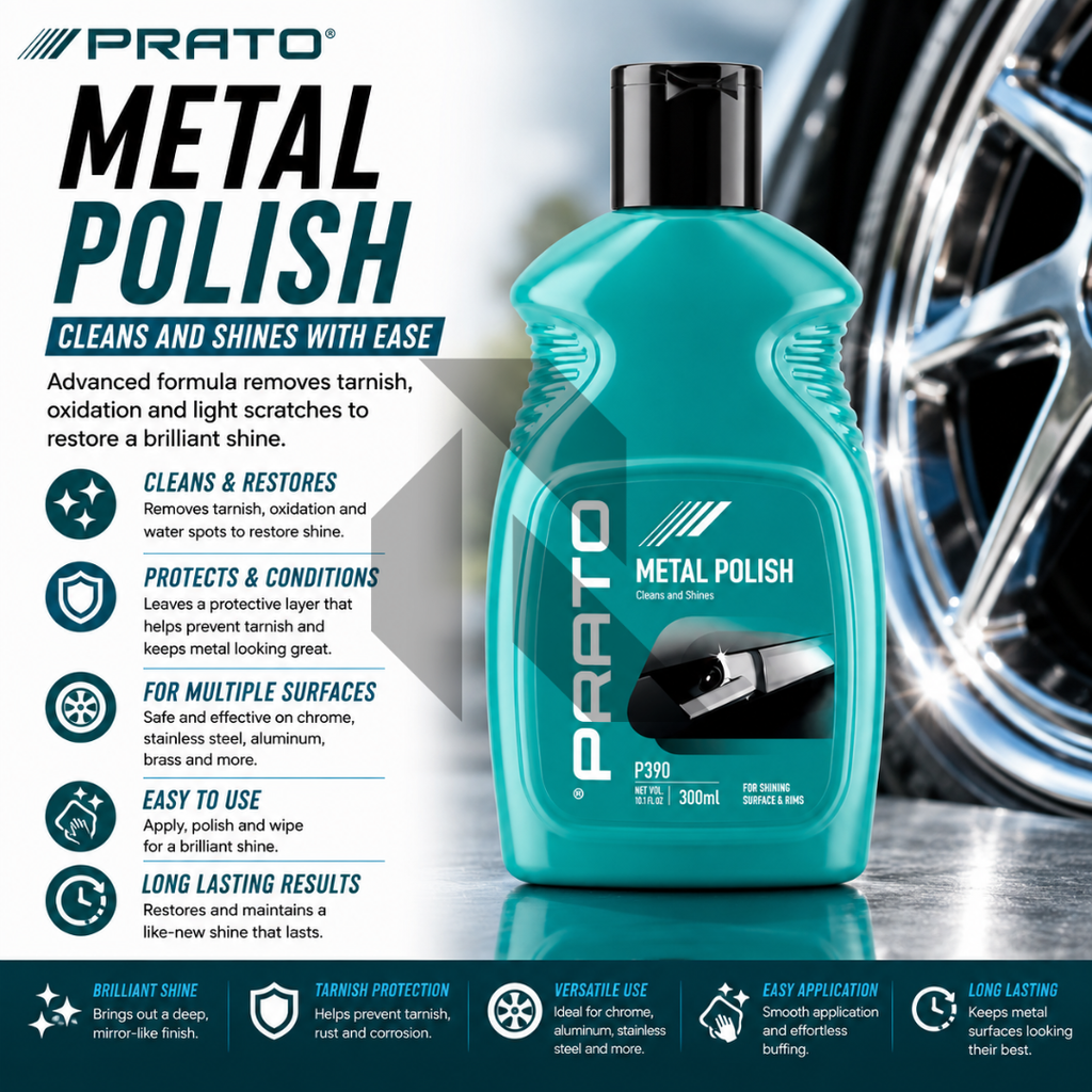 PRATO Metal Polish 300ML – Chrome, Aluminum & Metal Surface