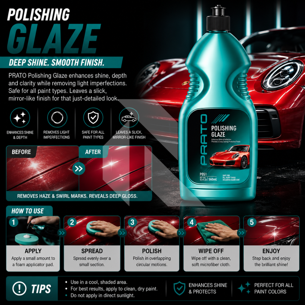 PRATO Polishing Glaze 946ML – High Gloss Paint Enhancer