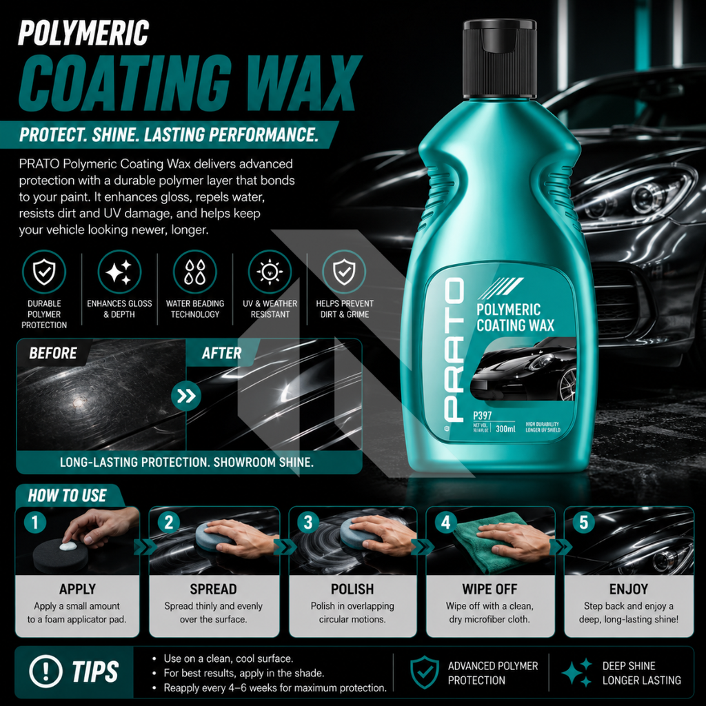 PRATO Polymeric Coating Wax 300ML – Advanced Paint Protection Coating Wax