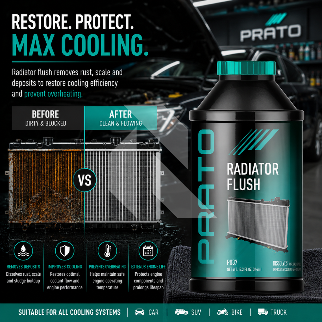 PRATO Radiator Flush 354ml – Cooling System Cleaner & Rust Remover for Radiators