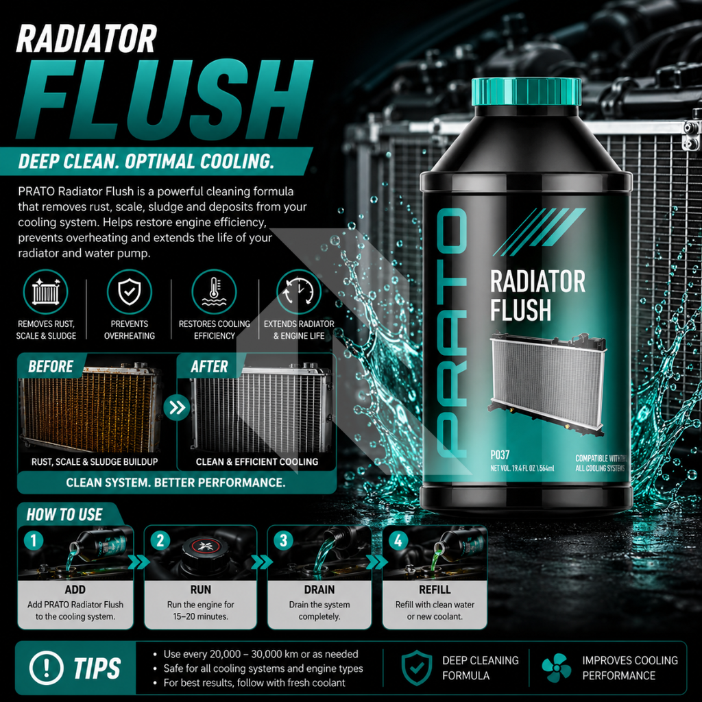 PRATO Radiator Flush 354ml – Cooling System Cleaner & Rust Remover for Radiators