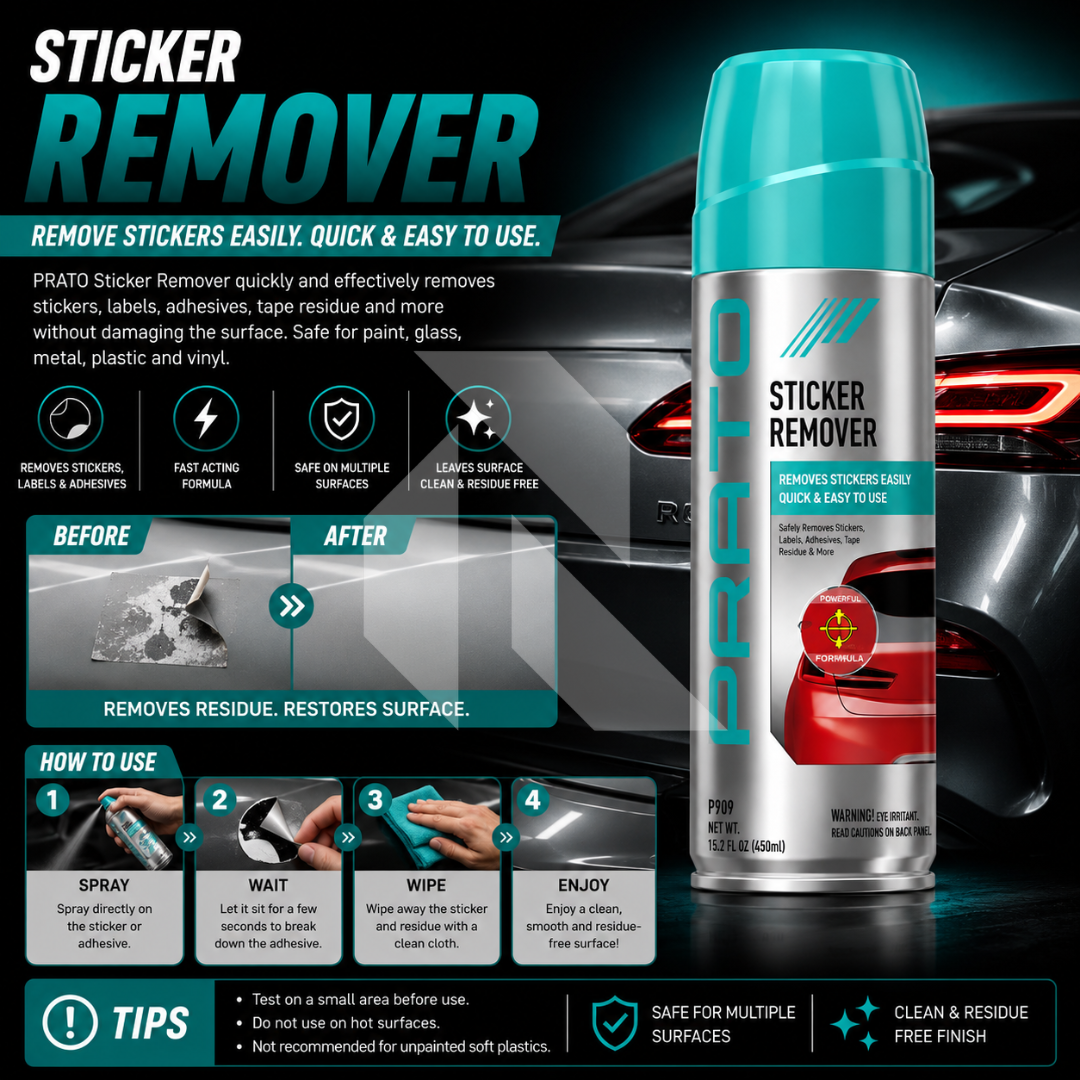 PRATO Sticker Remover 450ml – Adhesive, Label & Glue Residue Remover Spray