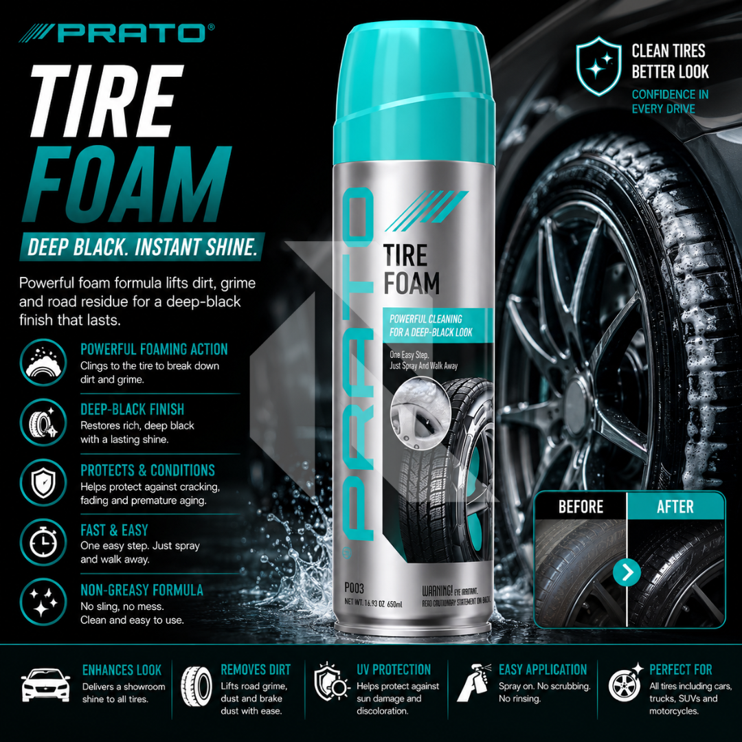 PRATO Tire Foam 650ml – Instant Tire Cleaner