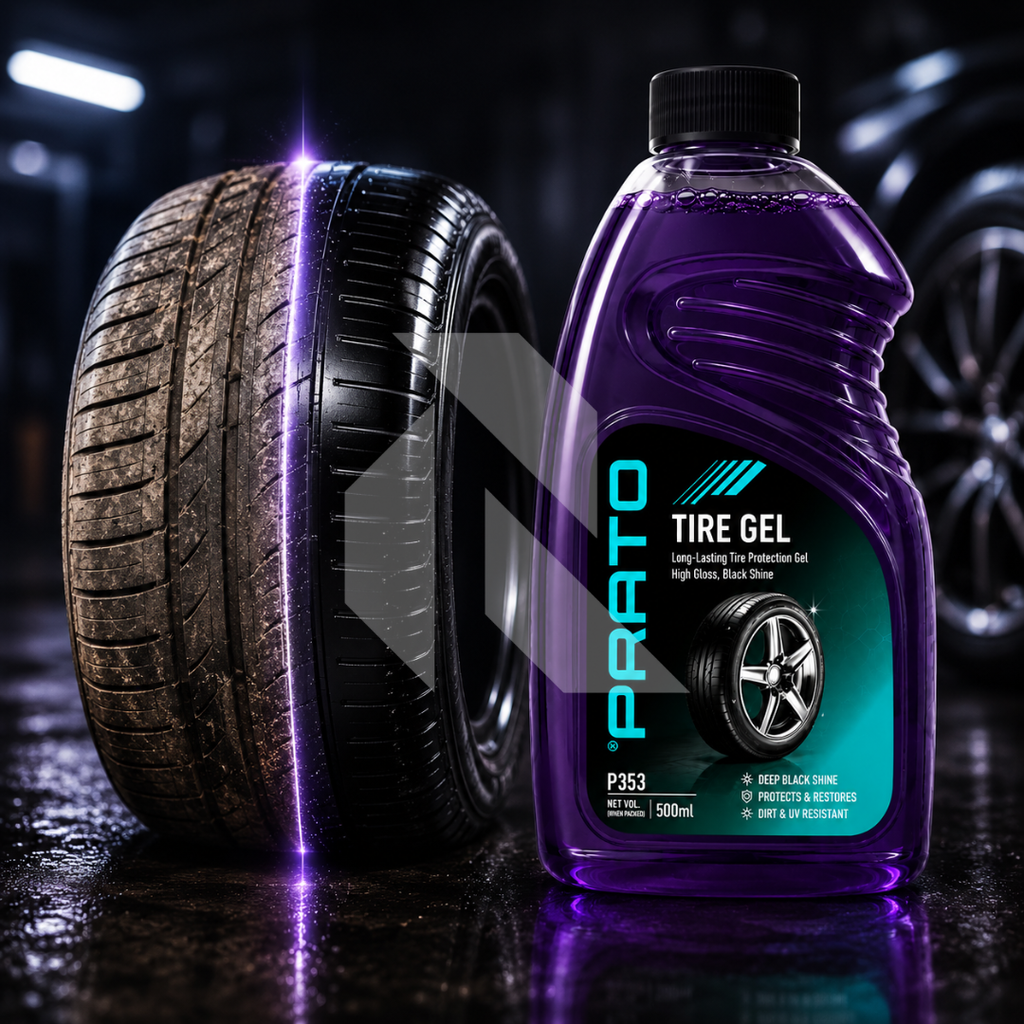 PRATO Tire Gel 500ML – High Gloss Tire Shine & Rubber Protection Gel for Deep Black Finish