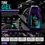 PRATO Tire Gel 500ML – High Gloss Tire Shine & Rubber Protection Gel for Deep Black Finish