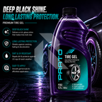 PRATO Tire Gel 500ML – High Gloss Tire Shine & Rubber Protection Gel for Deep Black Finish