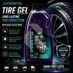 PRATO Tire Gel 500ML – High Gloss Tire Shine & Rubber Protection Gel for Deep Black Finish