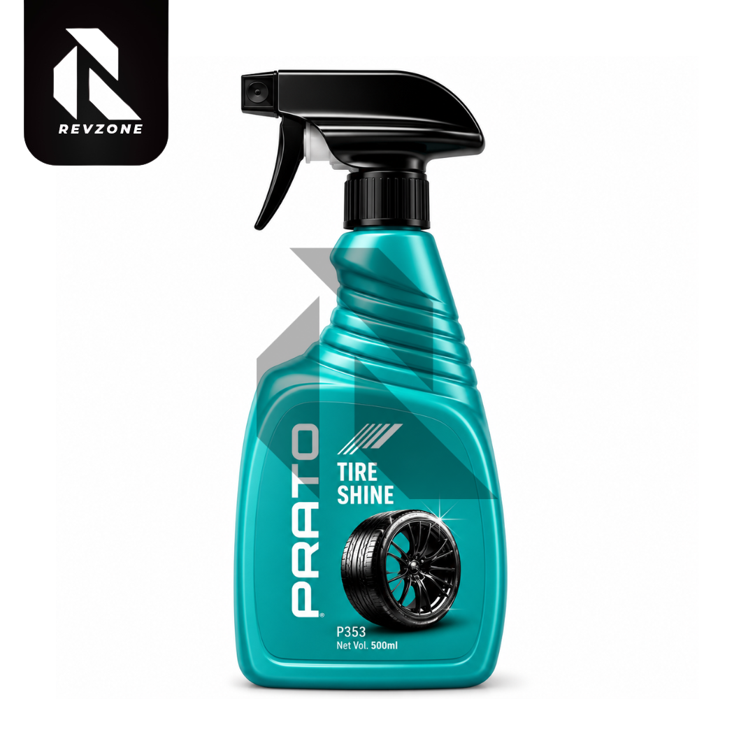PRATO Tire Shine 500ML – Instant Tire Gloss & Rubber Protection Spray for Deep Black Finish