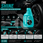 PRATO Tire Shine 500ML – Instant Tire Gloss & Rubber Protection Spray for Deep Black Finish