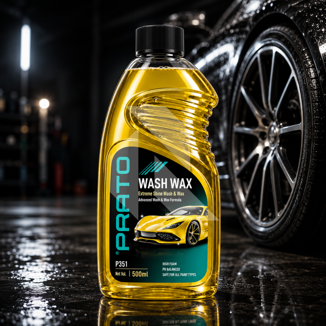 PRATO Wash & Wax 500ML – High Foam Car Wash Shampoo with Wax for Shine & Protection