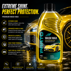 PRATO Wash & Wax 500ML – High Foam Car Wash Shampoo with Wax for Shine & Protection