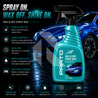 PRATO Wax & Dry Spray Wax 500ML – Quick Shine Spray Wax for Instant Gloss & Paint Protection