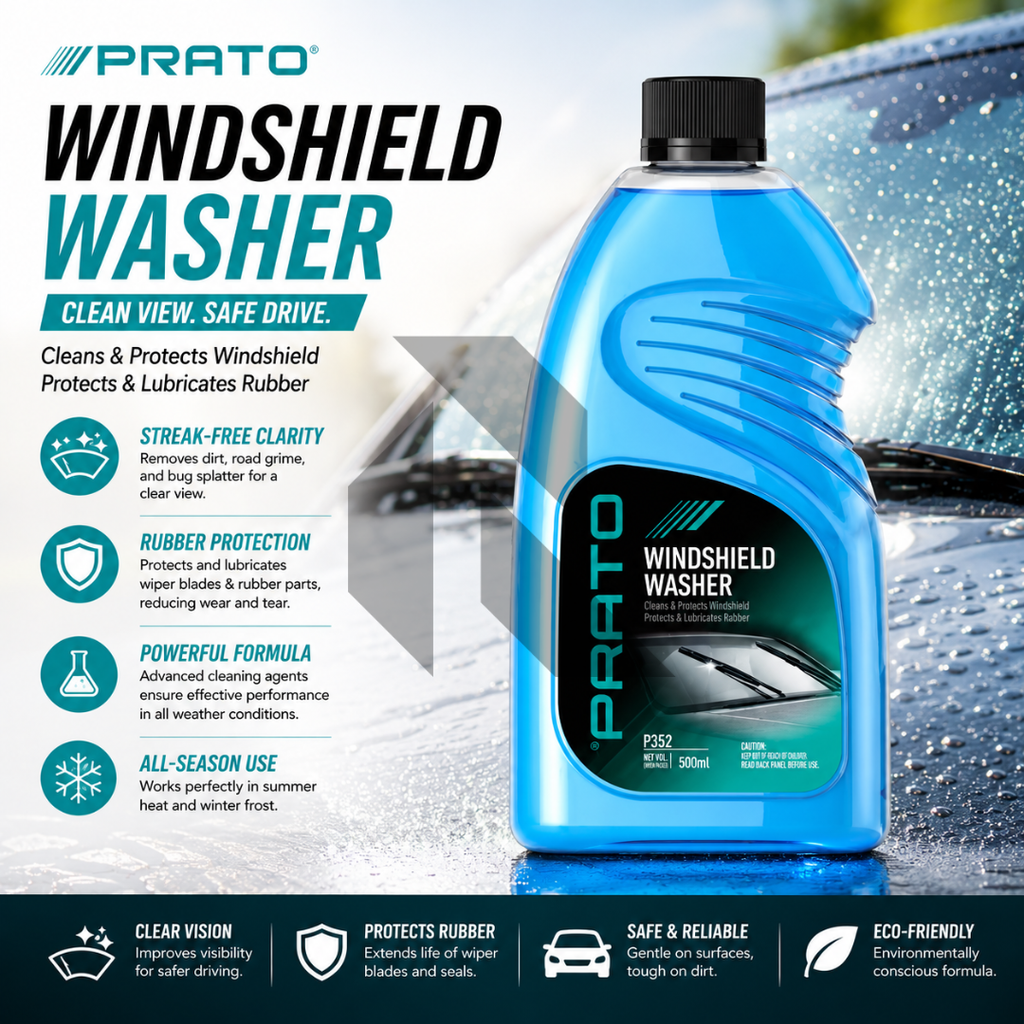 PRATO Windshield Washer 500ML – Car Glass Cleaner & Wiper-Friendly Windshield Cleaning Fluid
