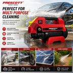 Prescott Expert Series Pressure Washer 170 Bar 3000W Induction Motor Free 100ML Shampoo
