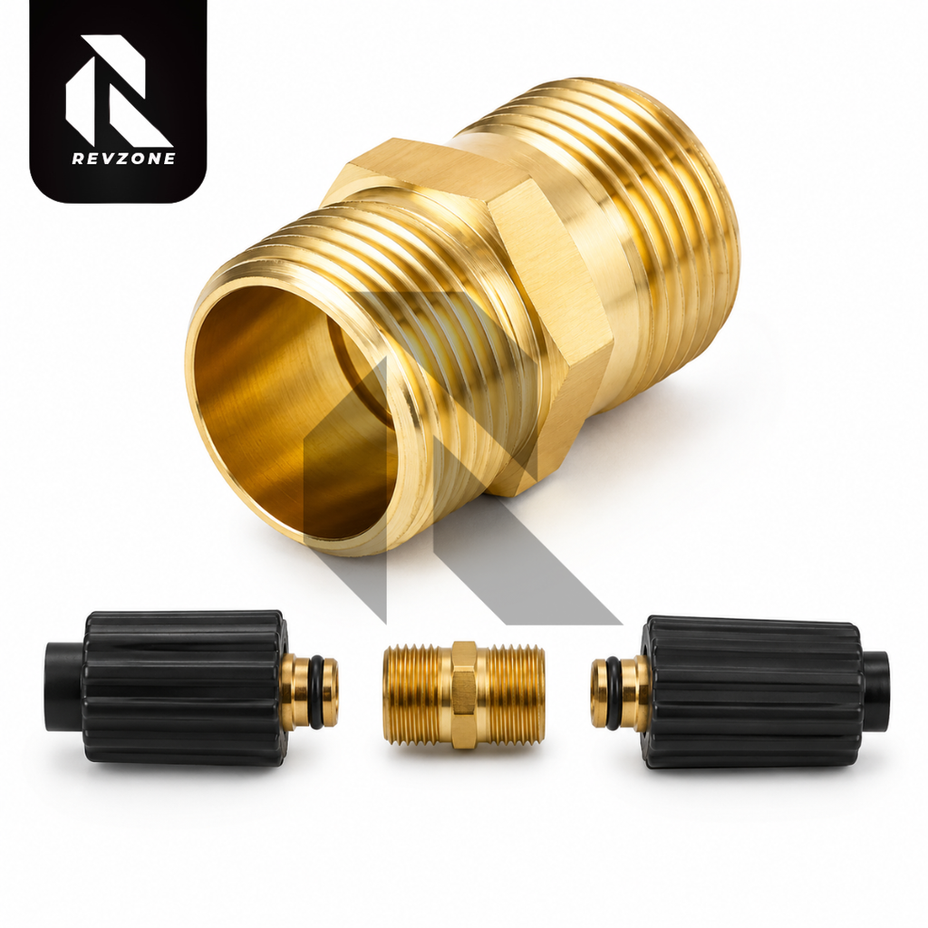Pressure Washer Pipe Extension Connector M22-15mm – Brass Hose Joiner for Pressure Washer Hoses